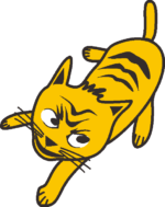 暴れ猫アクション 凶暴な顔つきの暴れ猫のイラスト