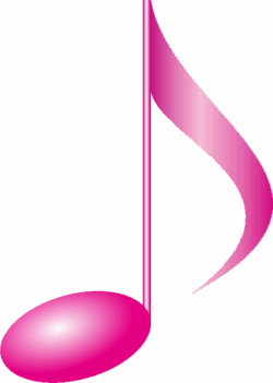 立体的なピンクの音符のイラスト