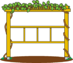 パーゴラ 公園に日除けを作るパーゴラのイラスト