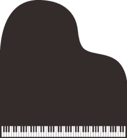 黒いグランドピアノを上から見たイラスト