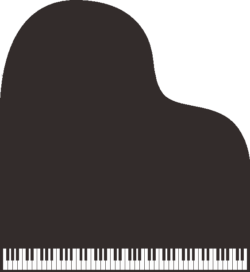 黒いグランドピアノを上から見たイラスト