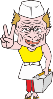 ラーメンの出前持ち ラーメンの出前持ち爺さんのイラスト