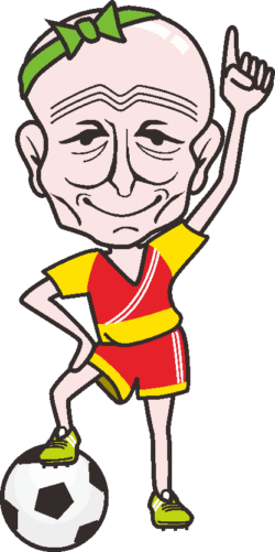 サッカー爺さん 元気なサッカー爺さんのイラスト
