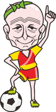 サッカー爺さん 元気なサッカー爺さんのイラスト