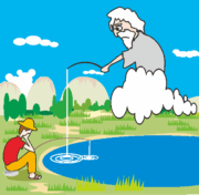 山の仙人 いたずらな山の仙人爺さんのイラスト