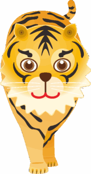 若いトラ 目の大きな虎のイラスト