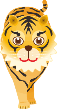 若いトラ 目の大きな虎のイラスト