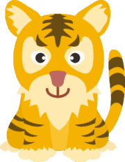 子どもトラ オスワリしている可愛い子どもトラのイラスト