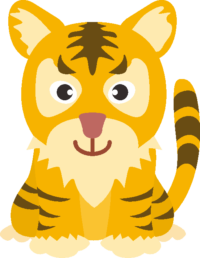 子どもトラ オスワリしている可愛い子どもトラのイラスト