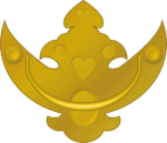 真鍮の取っ手 翼の形の取っ手のイラスト