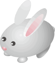 しろうさぎ 楕円形で描いたしろうさぎのイラスト