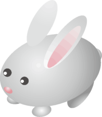 しろうさぎ 楕円形で描いたしろうさぎのイラスト