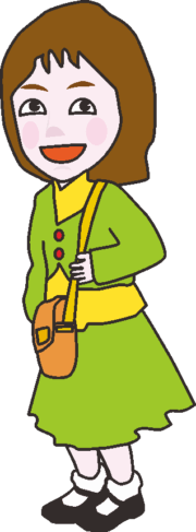 お出かけスタイルの女の子のイラスト