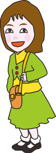 お出かけスタイルの女の子のイラスト