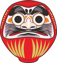 いかつい顔のダルマのイラスト