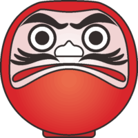 赤いダルマのイラスト