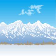 晴れた日の雪山のイラスト