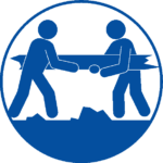 協力して後片付け 災害の復旧協力のピクトグラム