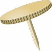 画鋲 真鍮メッキされた金属製画鋲のイラスト