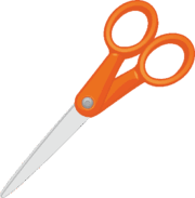 オレンジ色のハサミのイラスト