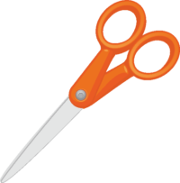 ハサミ オレンジ色のハサミのイラスト