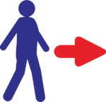 右へ 右へ進めのピクトグラム