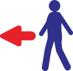 左へ 左へ進めのピクトグラム