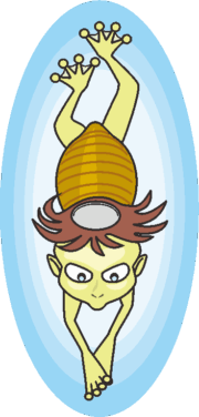 泳ぎの得意な河童のイラスト