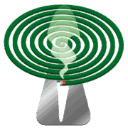 煙が上っている蚊取り線香のイラスト