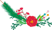華やかな正月飾りのイラスト
