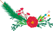 華やかな正月飾りのイラスト