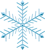 雪の結晶 孔雀の羽根のような雪の結晶のイラスト