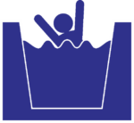 側溝危険 集中豪雨のときは側溝が危険になるというピクトグラム