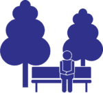 木陰とベンチ 公園の木陰とベンチのピクトグラム