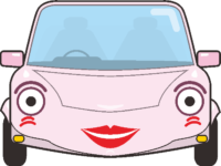 女性顔のクルマキャラのイラスト