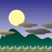十五夜の満月のイラスト