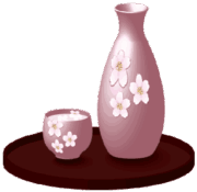 日本酒を入れる銚子とお猪口のイラスト