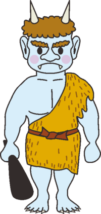 真面目そうな青鬼のイラスト