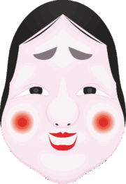 おたふくの面のイラスト