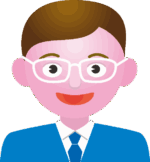 眼鏡をかけた背広姿のお父さんのイラスト