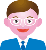 サラリーマンのお父さん 眼鏡をかけた背広姿のお父さんのイラスト