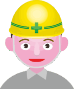 工事現場で働くお父さんのイラスト