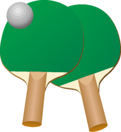 卓球のラケットと球