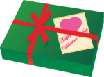プレゼント 赤いリボンが巻かれたバレンタインデーのプレゼントのイラスト
