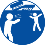 被災者同士の声掛け 地震被災者の声掛けのピクトグラム