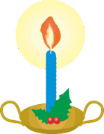 クリスマスキャンドルの素朴なイラスト