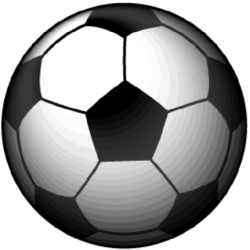 白黒模様のサッカーボールのイラスト