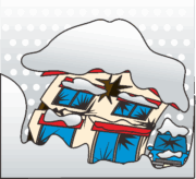 大雪による家屋崩壊のイラスト