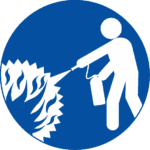 消火活動 消火器で消火活動をしているピクトグラム