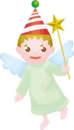 天使 笑顔があどけないクリスマス天使のイラスト